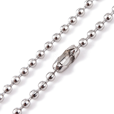 Non-Tarnish 304 Stainless Steel Ball Chain Necklaces for Women NJEW-G135-01E-P-1