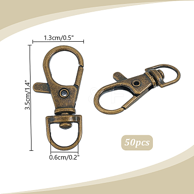 Alloy Swivel Lobster Claw Clasps PALLOY-PH0006-01AB-NF-1