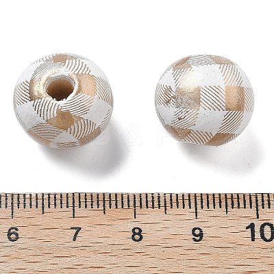 Christmas Printed Schima Wood European Beads WOOD-G023-18A-1