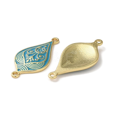 Rack Plating Brass Connector Charms KK-K346-25G-02-1