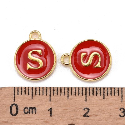 Golden Plated Alloy Enamel Charms X-ENAM-S118-03S-1