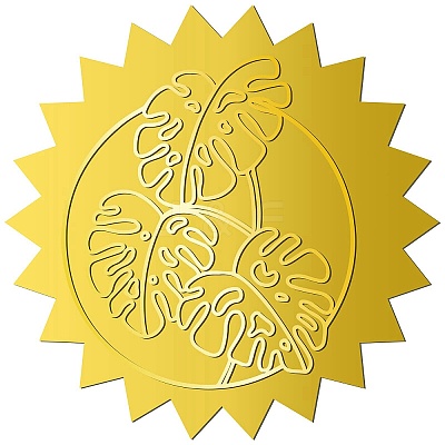 12 Sheets Self Adhesive Gold Foil Embossed Stickers DIY-WH0451-048-1