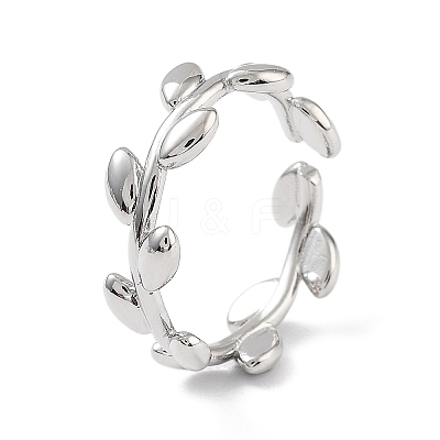 Brass Open Cuff Rings for Women RJEW-A028-03P-1