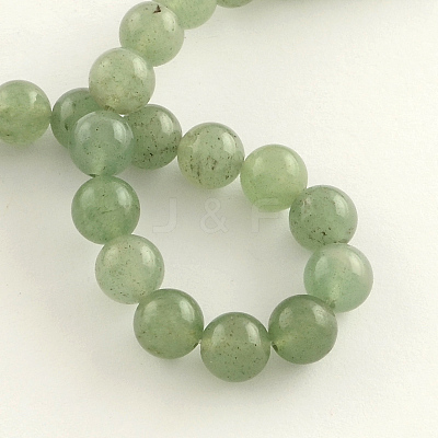 Natural Gemstone Green Aventurine Round Bead Strands G-R265-6mm-1
