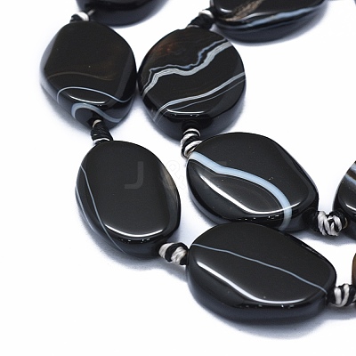 Natural Banded Agate/Striped Agate Beads Strands G-I245-60A-1