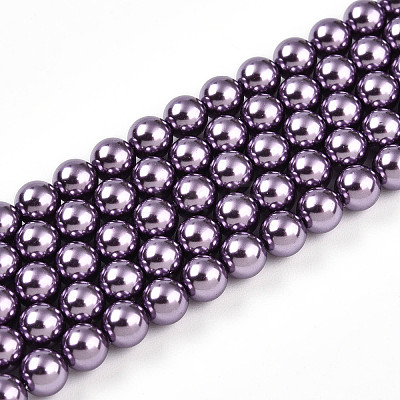 Baking Paint Pearlized Glass Pearl Bead Strands HY-N002-5mm-A14-1