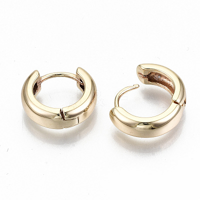 Brass Huggie Hoop Earrings KK-T062-46G-NF-1