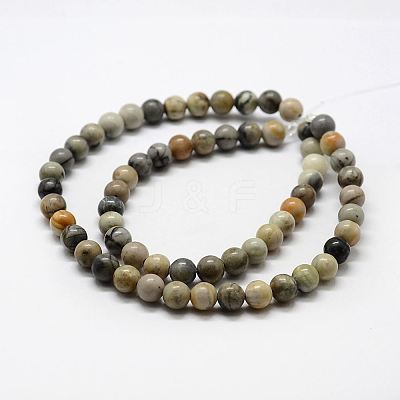 Natural Polychrome Jasper/Picasso Stone/Picasso Jasper Bead Strands LS-G-G667-01-6mm-1