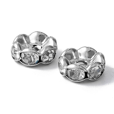 Brass Rhinestone Spacer Beads RB-YW0001-05D-01P-1