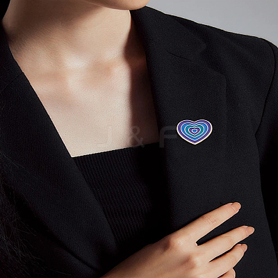 1Pc Heart Enamel Pin JEWB-LP0004-59C-1