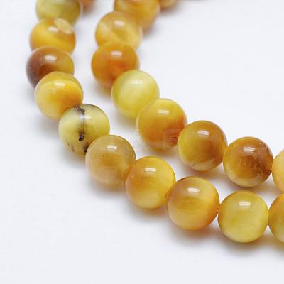 Natural Gold Tiger Eye Beads Strands G-K203-84-6mm-1