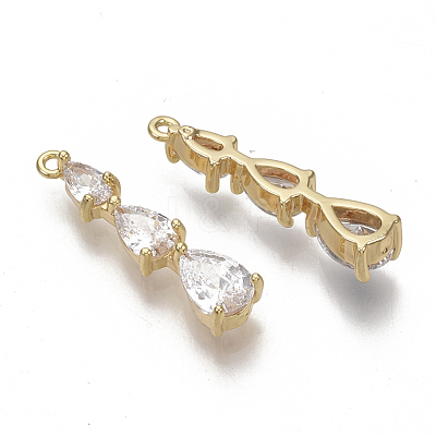 Brass Micro Pave Cubic Zirconia Pendants KK-S354-094-NF-1