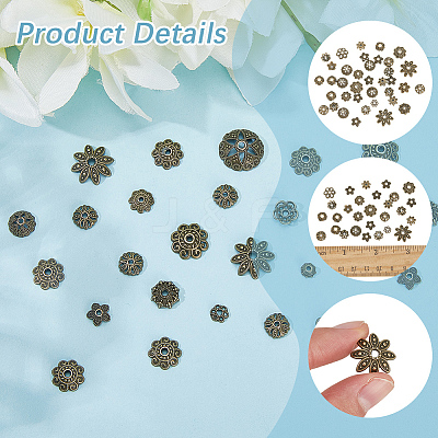 2 Sets Tibetan Style Alloy Bead Caps FIND-SC0019-65AB-1