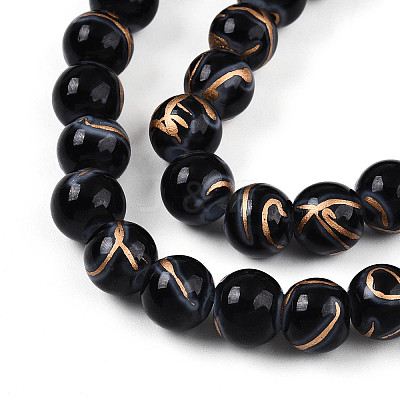 Baking Paint Glass Beads X1-DGLA-N010-8mm-10-1