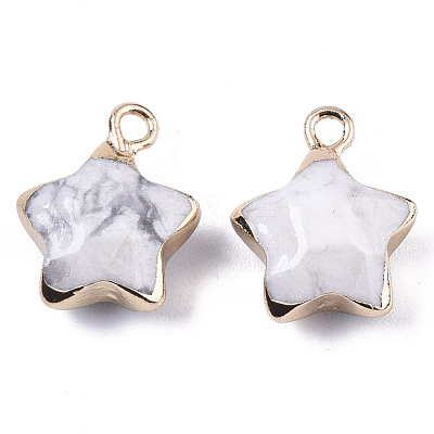 Natural Howlite Pendants G-N326-36L-1
