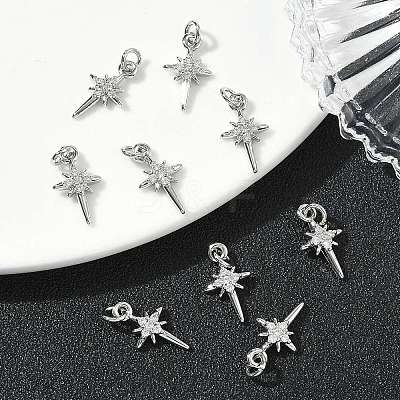 SHEGRACE Brass Micro Pave Cubic Zirconia Pendants XGRQ3D285-480P-1