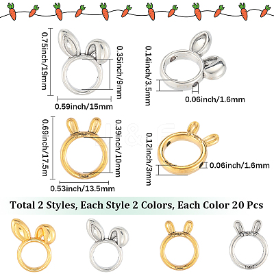 80Pcs 4 Styles Alloy Bead Frame FIND-SC0017-78-1