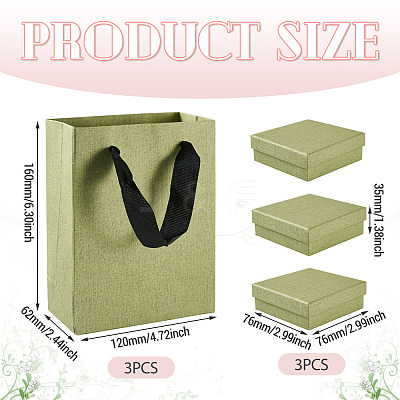 3Pcs Square Paper Jewelry Display Cases CON-TA0001-39D-01-1