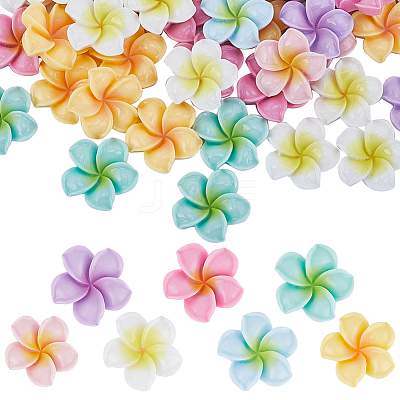 70Pcs 7 Colors Opaque Resin Cabochons RESI-SC0002-77-1