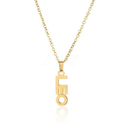 304 Stainless Steel Word Constellation Pendant Necklaces FS-WGAAB2A-09-1