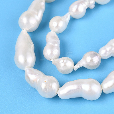 Natural Baroque Keshi Pearl Beads Strands PEAR-S020-F14-03-1