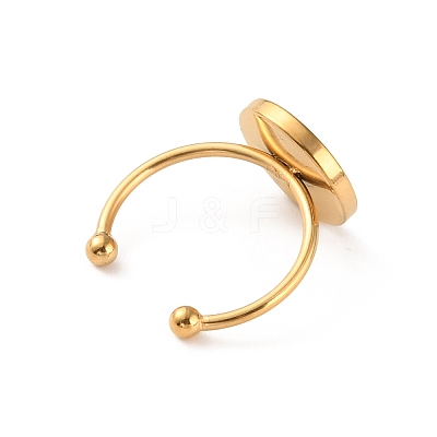 Ion Plating(IP) Stainless Steel Open Cuff Ring Findings FIND-WH0147-11B-G-1