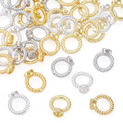 40Pcs 4 Colors Brass Ring Charm Connectors KK-TA0008-48-1
