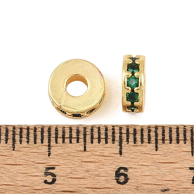 Brass Micro Pave Cubic Zirconia Beads KK-H533-01G-03-1