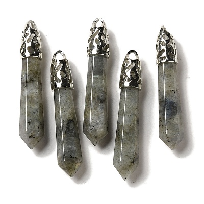 Natural Labradorite Pointed Big Pendants G-Z055-01P-23-1