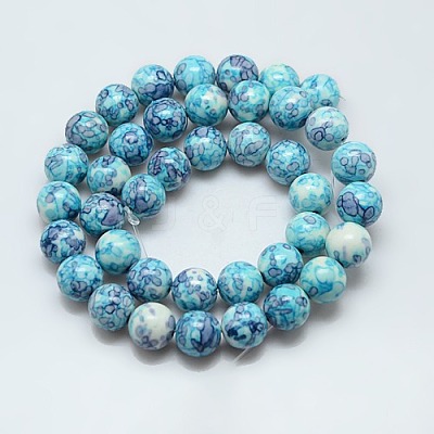 Synthetic Ocean White Jade Beads Strands X-G-C219-6mm-02-1