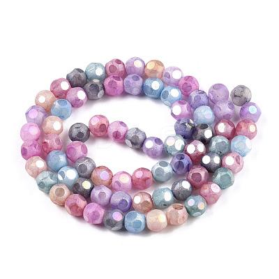 Opaque Frosted Glass Beads Strands EGLA-N006-076-1