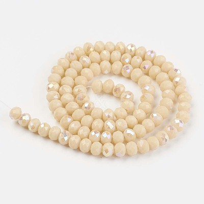 Electroplate Opaque Solid Color Glass Beads Strands EGLA-A034-P2mm-L14-1