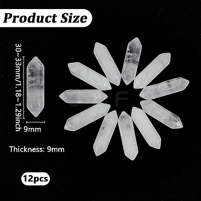 12Pcs Faceted Natural Quartz Crystal Double Terminated Points G-OC0002-58-1