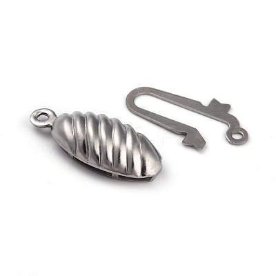Non-Tarnish 304 Stainless Steel Box Clasps STAS-H151-16P-1