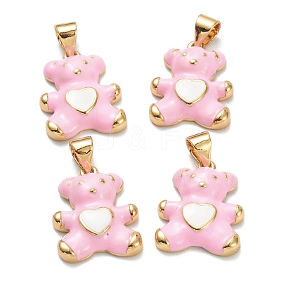 Brass Enamel Pendants KK-A153-06G-B-1