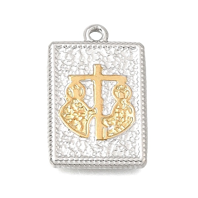Two Tone 304 Stainless Steel Pendants STAS-D391-05GP-02-1