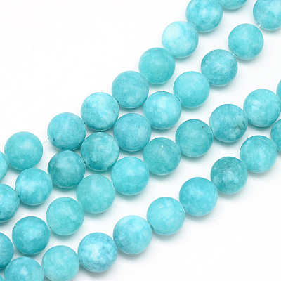 Natural White Jade Bead Strands X-G-R297-10mm-45-1