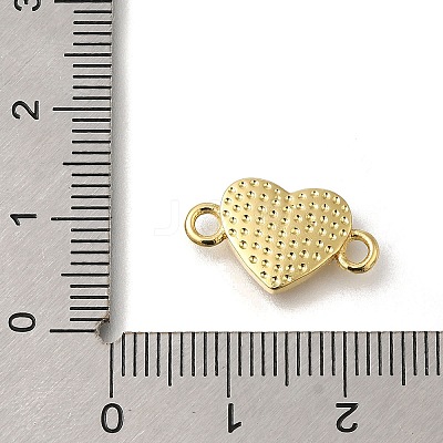 Brass Pave Shell Heart Connector Charms KK-R002-28G-1