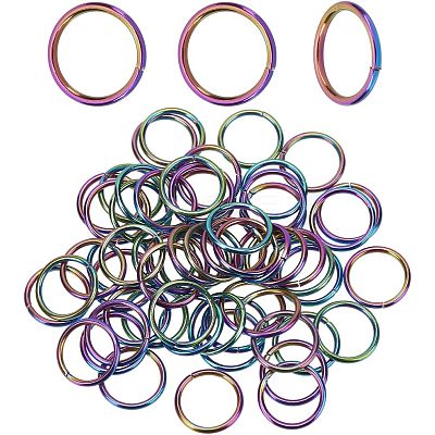 60Pcs Ion Plating(IP) 304 Stainless Steel Open Jump Rings STAS-CA0001-72-1