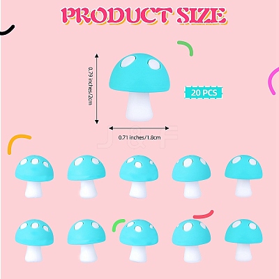 20Pcs Mushroom Silicone Focal Beads JX901H-1
