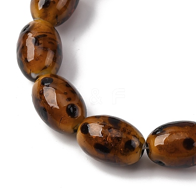 Handmade Gold Sand Lampwork Beads Strands LAMP-Q045-06A-1
