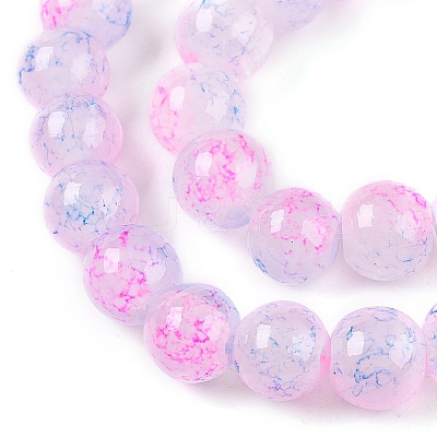 Baking Paint Crackle Glass Bead Strands DGLA-Q023-8mm-YS55-A-1