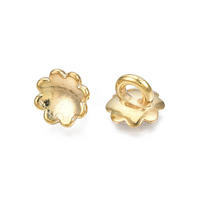 Flower UV Plated Acrylic Bead Cap Pendant Bails PACR-R239-02-1