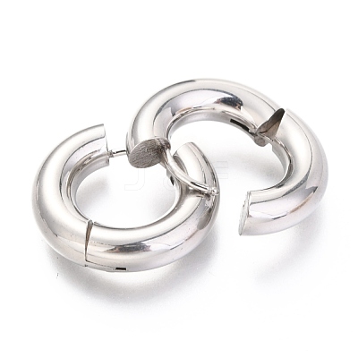 Tarnish Resistant 202 Stainless Steel Huggie Hoop Earrings EJEW-O087-08D-P-1
