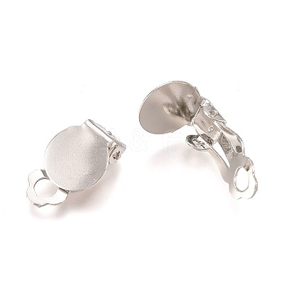 Iron Clip-on Earring Settings X-IFIN-R204-09-1