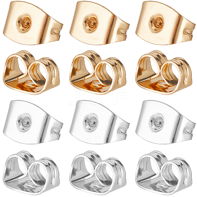 100Pcs 2 Colors Brass Friction Ear Nuts KK-BBC0028-59-1