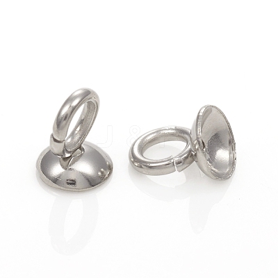 201 Stainless Steel Bead Cap Pendant Bails STAS-G224-24P-05-1