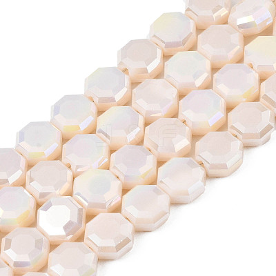 Electroplate Opaque Solid Color Glass Beads Strands EGLA-N002-27-B04-1