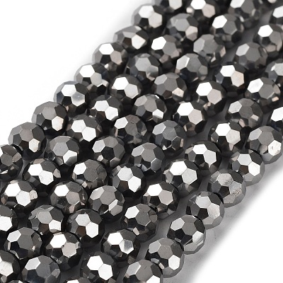 Faceted(32 Facets) Electroplate Glass Bead Strands X-EGLA-R042-6mm-06-1