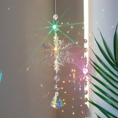 Snowflake K9 Glass Big Pendant Decorations PW-WG59589-01-1